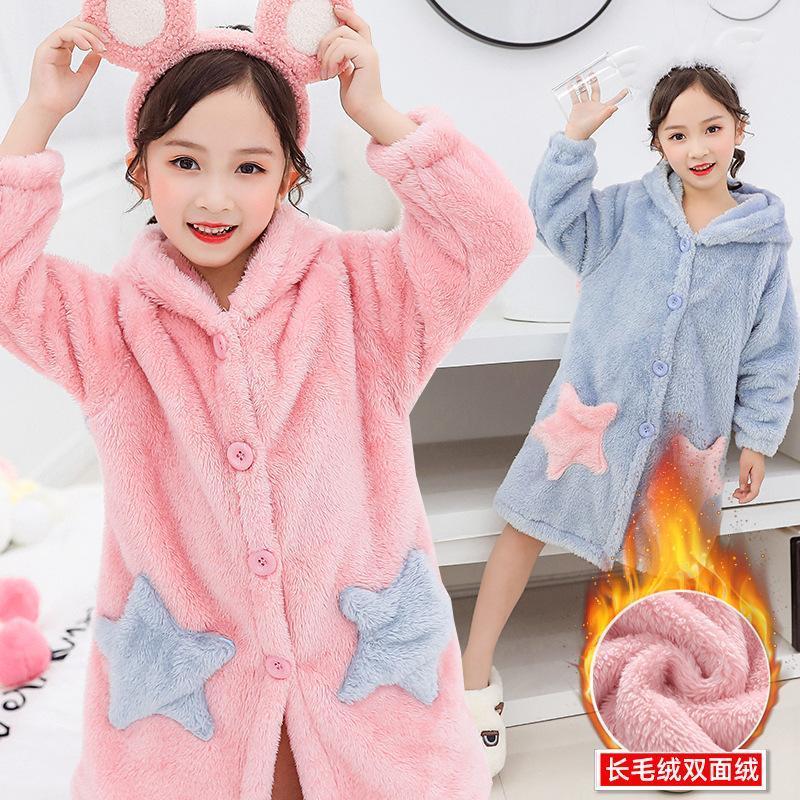 

Winter Baby Pajamas Thicken Warm Soft Children's Pajamas for Christmas Gift Flannel Suit Home Wear Children's Wear1, Blue