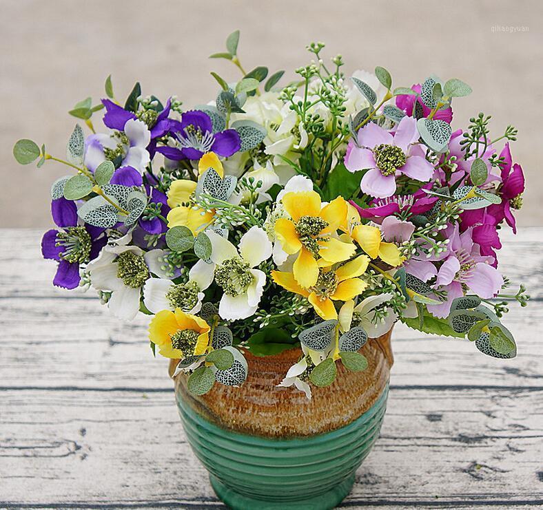 

Artificial flower small flowers bouquet home photography landscape manual fake flower DIY silk flowers1, White