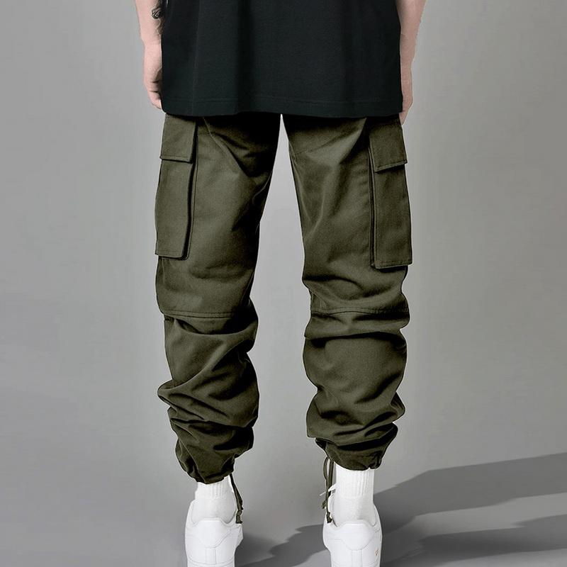 

2020 Men Loose Joggers Solid Color Track Pants Casual Trousers Fashion Sports Pants Plus Size Autumn Winter Pockets Joggers, Red