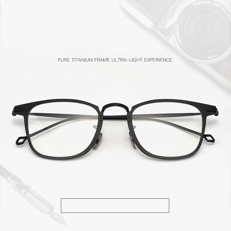 

Full frame pure titanium glasses frame men retro simple glasses computer anti-blue Optical Spectacle Eyeglasses1