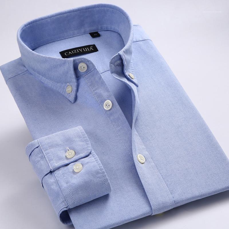 

Men's Fitted Button-Collar Solid Oxford Cotton Shirt Casual Standard-fit Long Sleeve High Quality Male Clothes Camisas De Hombre1, Cz8813