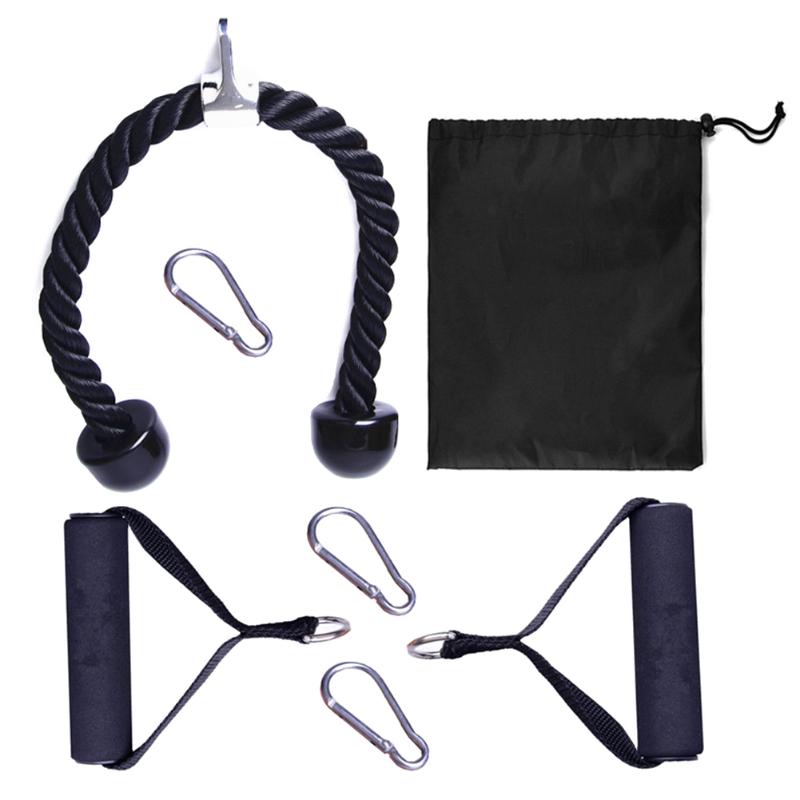 

Resistance Bands Nylon Pull Down Training Tricep Rope Fitness Equipment Cable Attachment Arm Strength Workout Heavy Duty Exercise Home Gym