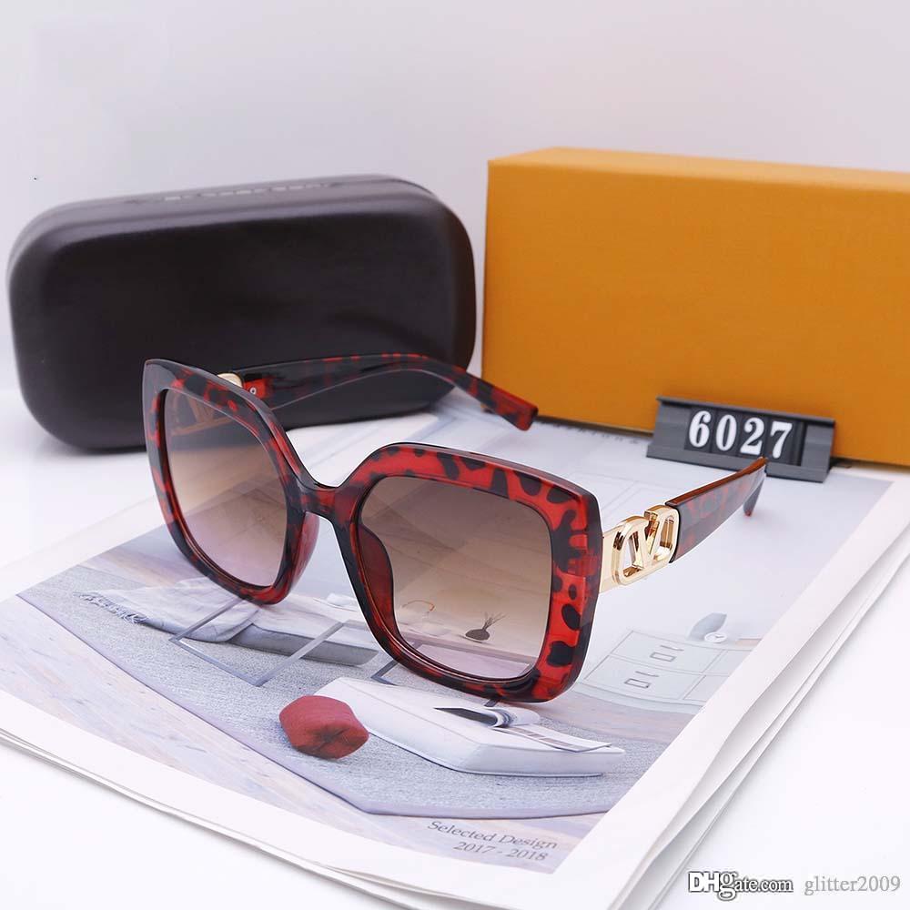 

High Quality Womans Sunglasses Luxury Fashion Mens Sun glasses UV Protection men Designer eyeglass Gradient Metal hinge eye women spectacles 6027, White;black