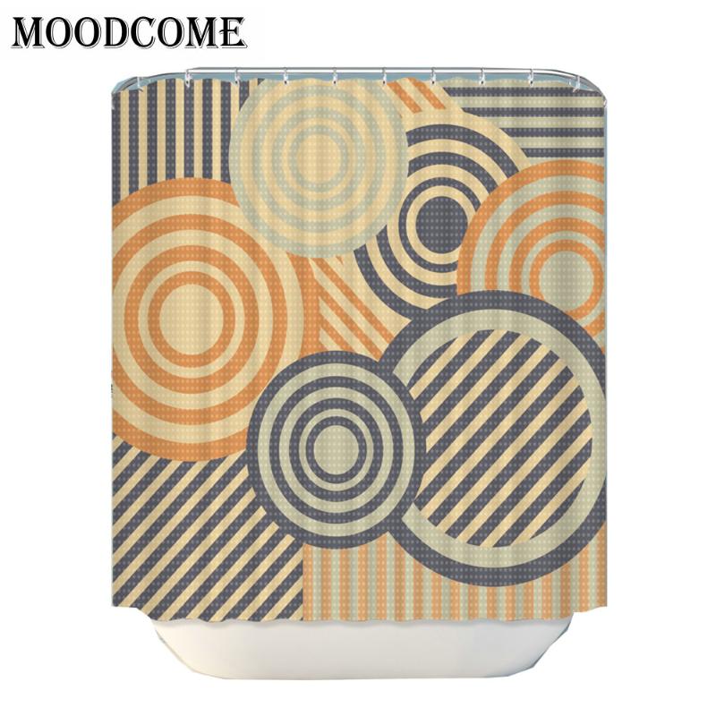 

printing round shower curtain geometric bohemian curtains polyester long shower curtain abstract
