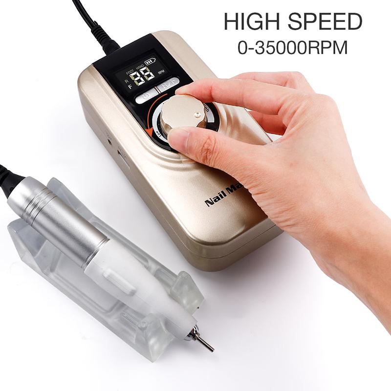 

Newest art salon electric portable adjustable-speed nail drill Machine 35000rpm