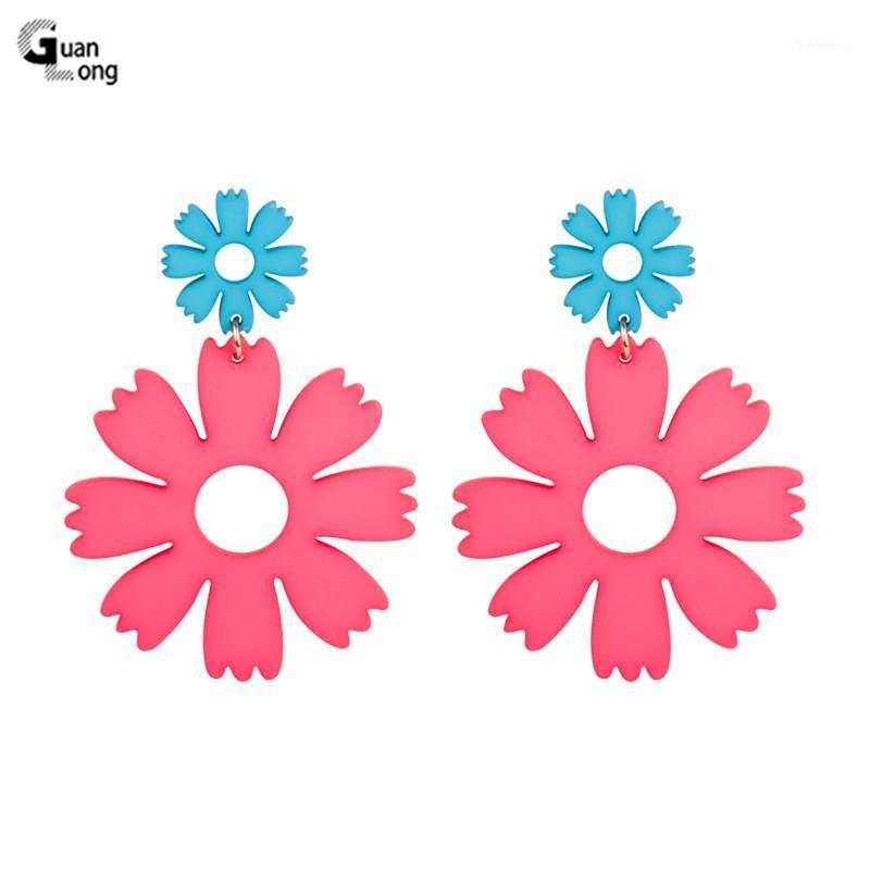 

GuanLong Classic Big Acrylic Drop Earrings for Women 2020 Statement Resin Earrings Fashion Jewelry Dangle Round Flowers Brincos1