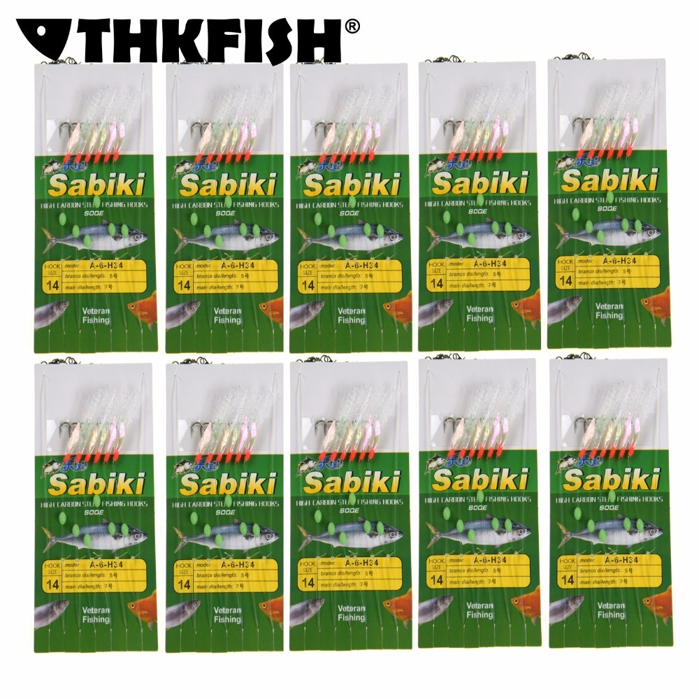 

10 Packs (60pcs) #10~#20 Fishing Sabiki Rigs Saltwater Fishing Sabiki Bait Lure Fish Skin Baits Rigs Fishing Jig Lures 201030