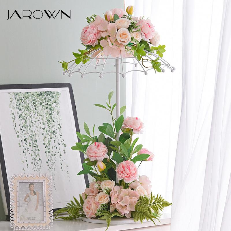 

JAROWN New Wrought Iron Wedding Decor Umbrella Flower Ware Creative DIY Flower Arrangement Props Home Decoration, White