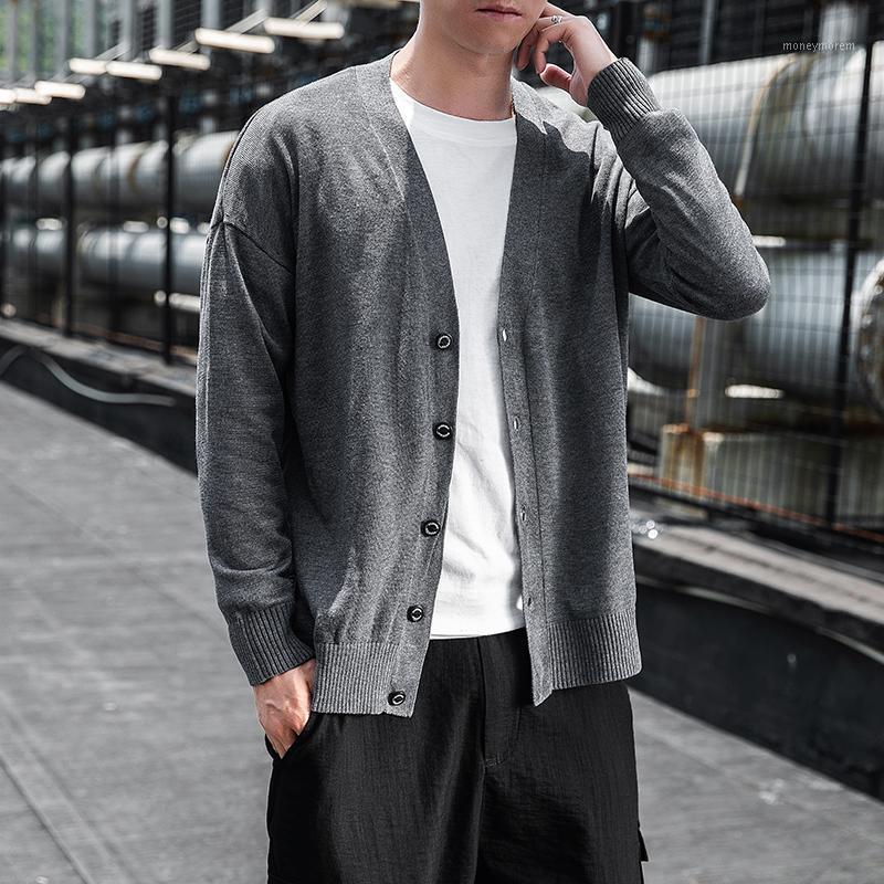

Autumn 2020 new jersey men's baggy korean trendwear sweater knitwear outfit1, Black