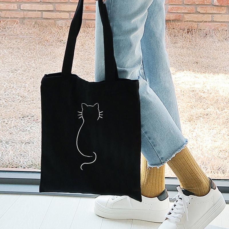 

Minimalist Cartoon Print Black and White Fashion Large Capacity Canvas Tote Bag Fabric Reusable Shopping Bag Women Beach1, Ramdom color