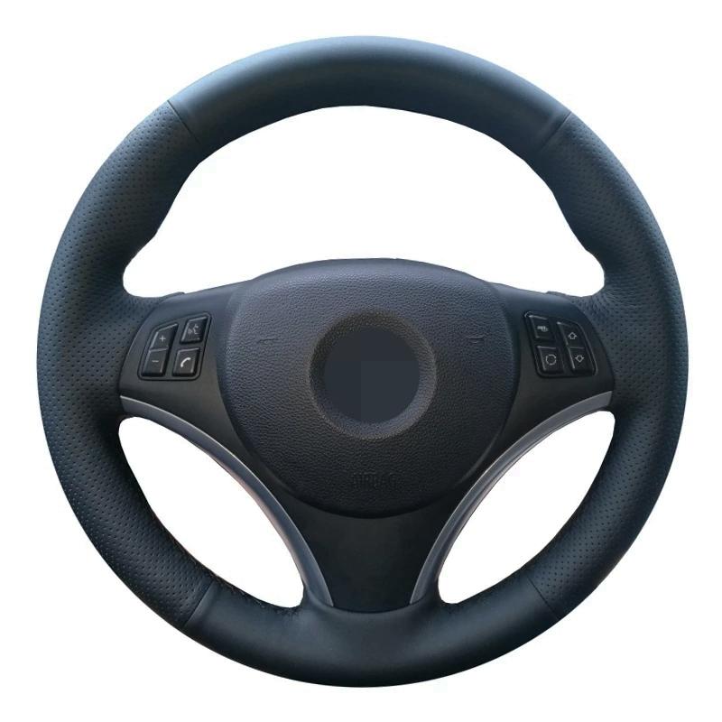 

Steering Wheel Covers Anti-Slip Black Artificial Leather Car Cover For E90 320i 325i 330i 335i E87 120i 130i Accessories