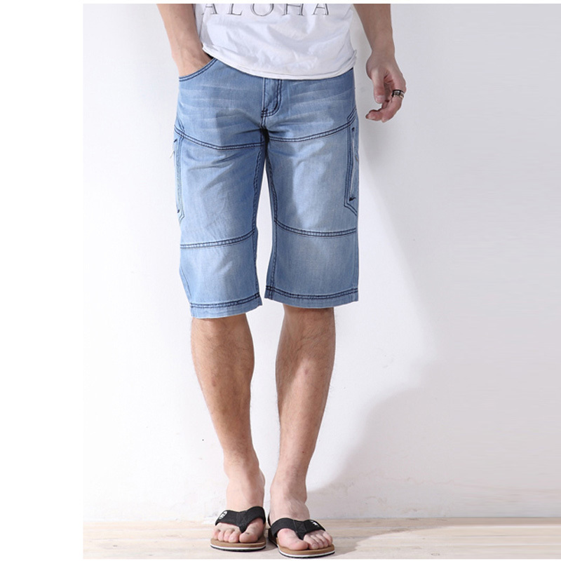 

2021 Short Brim Pants New Arrival Summer Style of Men Fashion Size 38 44 42 Denim European-style Torn Jean Shorts O8gg, Dark grey blue