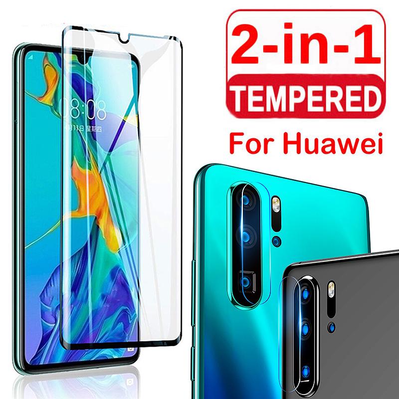 

2 In 1 9D Full Coverage Tempered Glass Screen and Camera Lens Protection for Huawei P Smart 2019 P30 Lite Pro Mate 20lite P30Pro