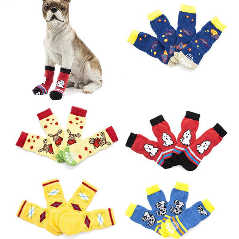 

2020 New Dog Anti Slip Sock Soft Colorful Winter Warm Pet Supplies Puppy Dog Socks Cotton Pet Socks Lovely Knits Sock, Blue