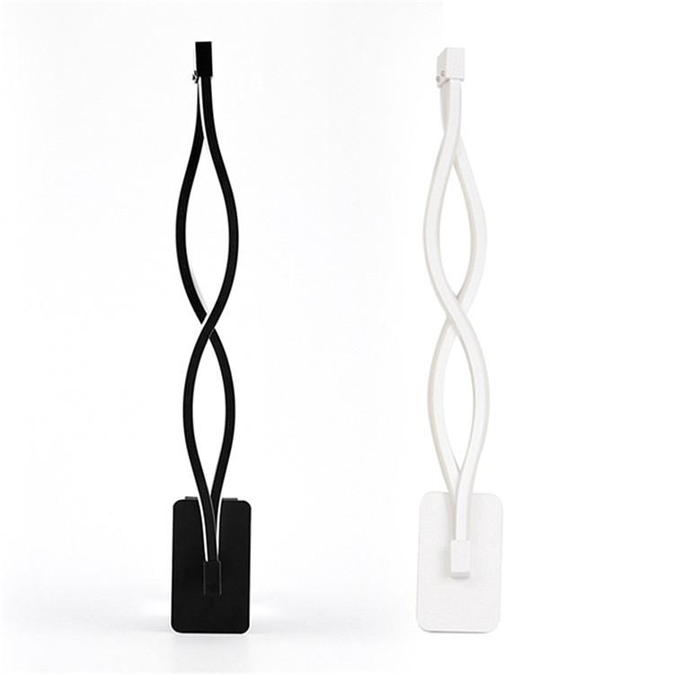 

Creative Wave Bedside Wall Lamp Modern Minimalist Wall Lamps Living Room LED Sconce Black White Lamp Aluminum Light Fixtures