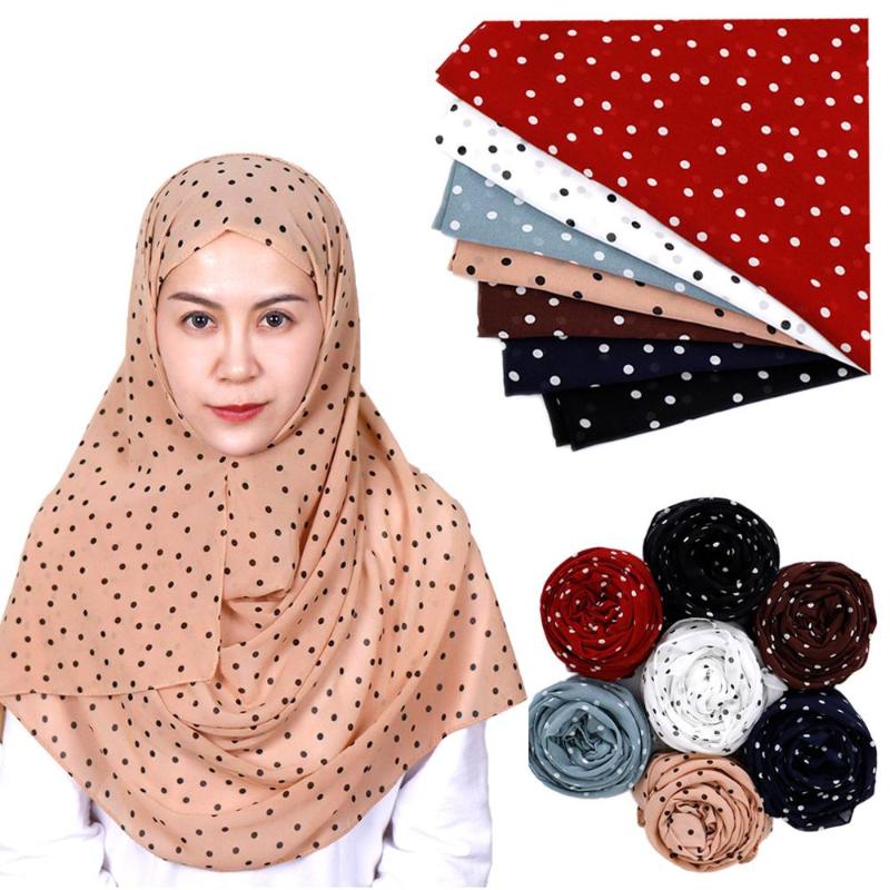 

Polka dot bubble chiffon hijab scarf printe shawls muslim scarves wraps headband scarves 10pcs/lot 7 color