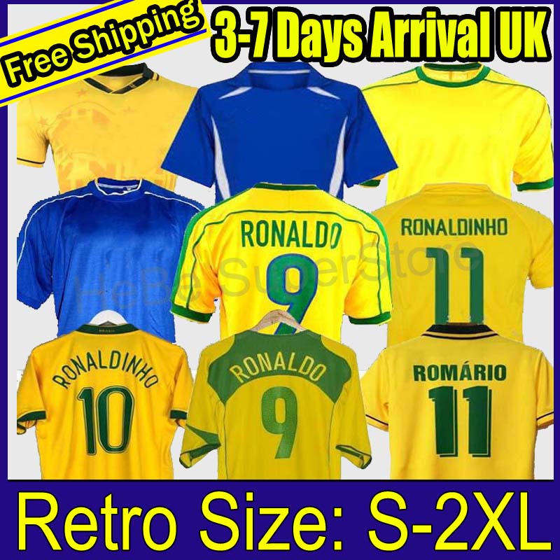 

1998 Brasil soccer jerseys 2002 retro shirts Carlos Romario Ronaldo Ronaldinho 2004 camisa de futebol 1994 BraziLS 2006 1982 RIVALDO ADRIANO, 91-93 home
