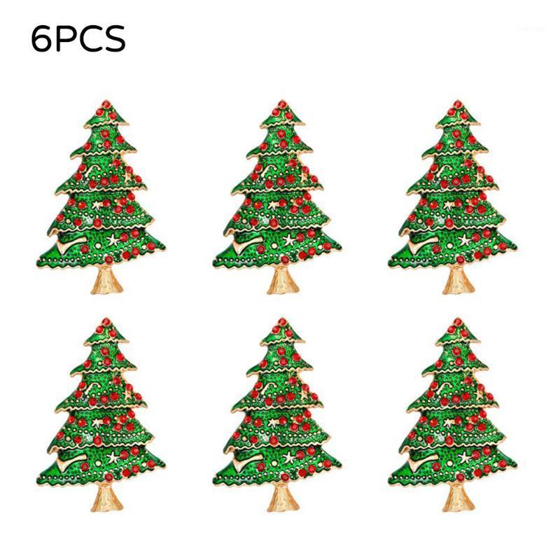 

6PCS Hotel Napkin Ring Christmas Tree Napkin Circle Party Table Decor Buckle Dinner Wedding Brithday New Year Party1