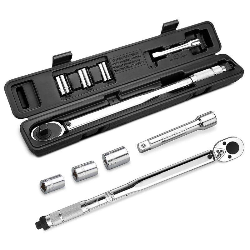 

1/2-Inch Drive Click Torque Wrench (10-150 ft-lbs.or 13.6-203.5 Nm) 24-Tooth Dual Scale Alloy Steel
