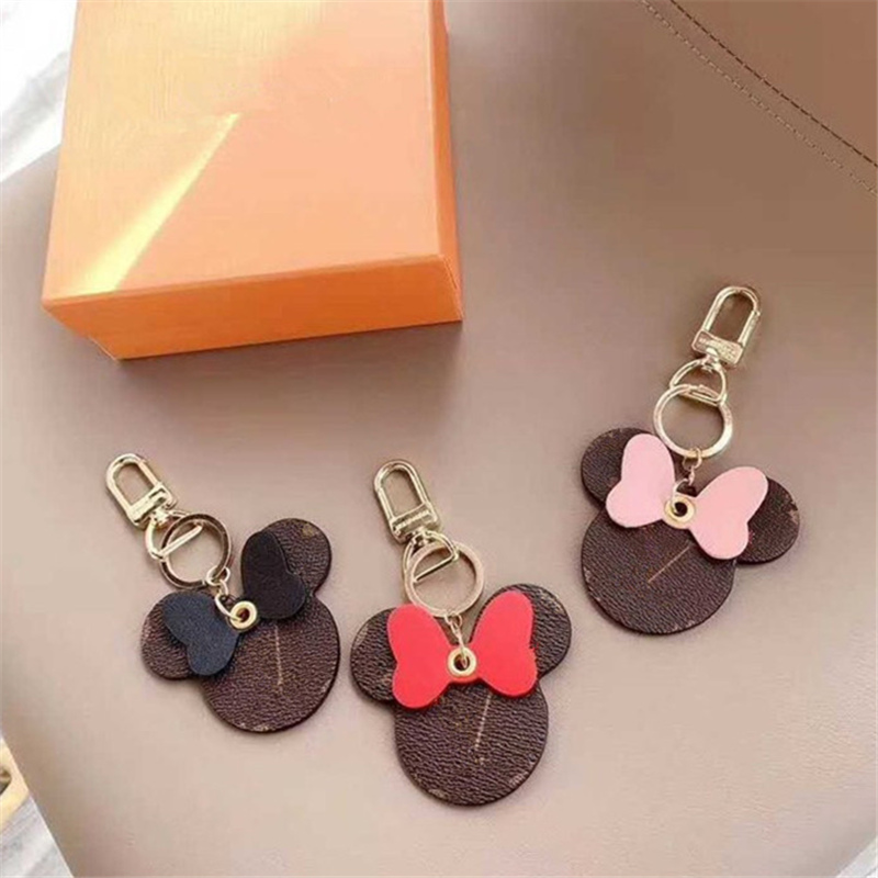 

Fashion Women Keychain Big Ear Keyring Cute PU Key Chain Bag Charm Boutique Car Key Holder Mouse Design Key Ring Accessories 8*8cm 6 Colors, 6colors to choose;remark clear