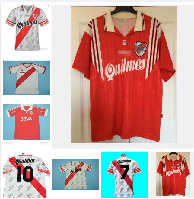 

1986 1995 1996 2012 2013 Retro River Plate Soccer Jerseys CANIGGIA SALAS CRESPO FRANCESCOLI D.TREZEGUET Vintage 86 95 96 12 13Football Shirt, Black;gray