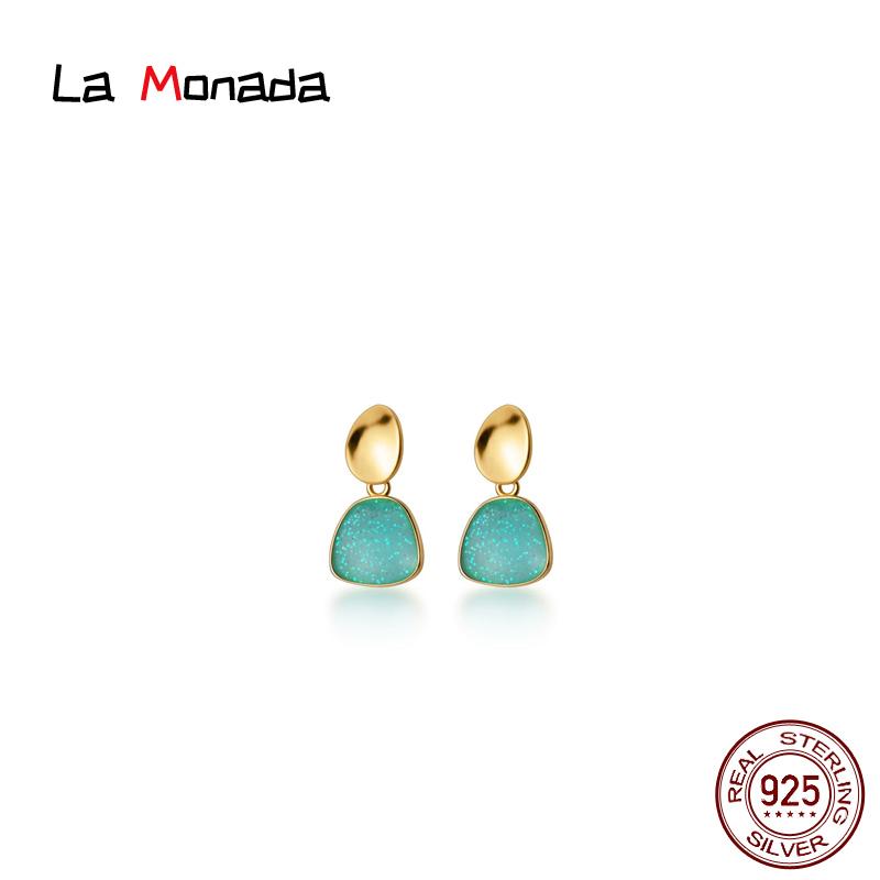 

La Monada Stud Earrings For Women Female Geometry Hanging Small Silver Earrings 925 Women Minimalist Korean Jewelry Woman Girls