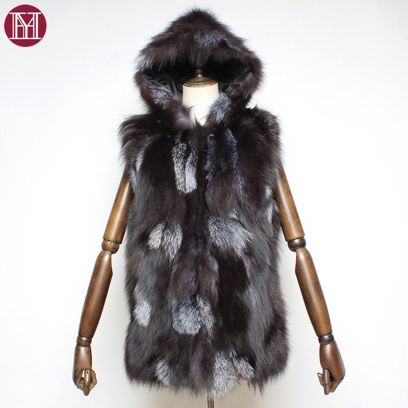 

2020 Women Fashion Luxury 100%Real Fur Vest Lady Genuine Silver Fur Vest Natural Authentic Sleeveless Coats, As pic