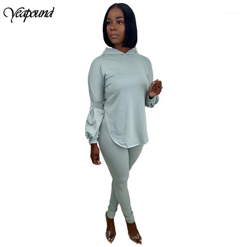 

Two Piece Set Tracksuit For Women Outfit Long Sleeve Hooded Pants 2 Piece Set For Female Women' Suit Side Split Two Pieces Sets1, Green