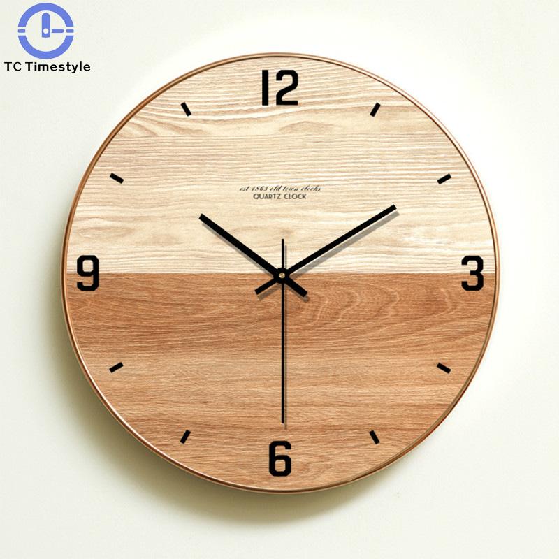 

Modern Minimalist Round Wall Clock Mute Living Room Creative Bedroom Atmospheric Household Wall Charts Home Decoration