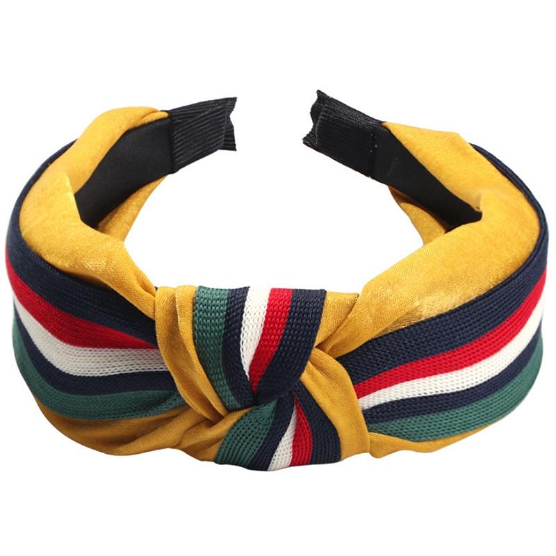 

Hair Clips & Barrettes Female South Korea East Gate Hoop Simple Hundred Sets Middle Knot Wide Edge Butterfly Stripe Cross Pressure Bands