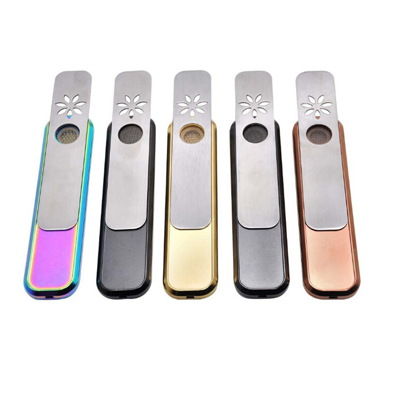 

Aluminum Metal Smoking Smoke Pipe Genius With Screen Airtight Tobacco Herb Hand Spoon Pipes