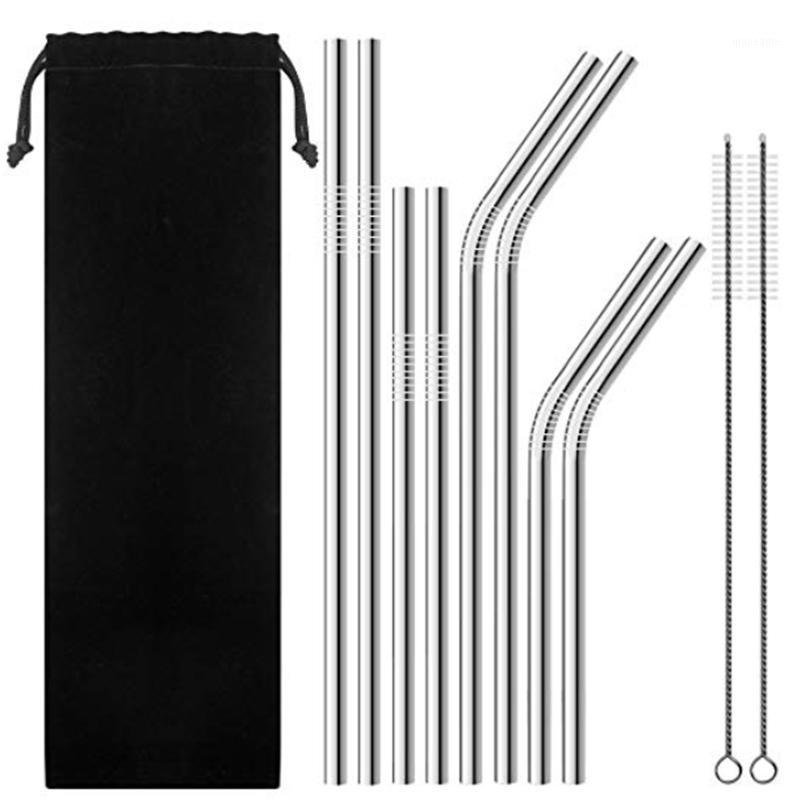 

Set of 8 Stainless Steel Straws for 30oz 20oz Tumblers Cups Mugs, Metal Drinking Straw with Cleaning Brush Set1