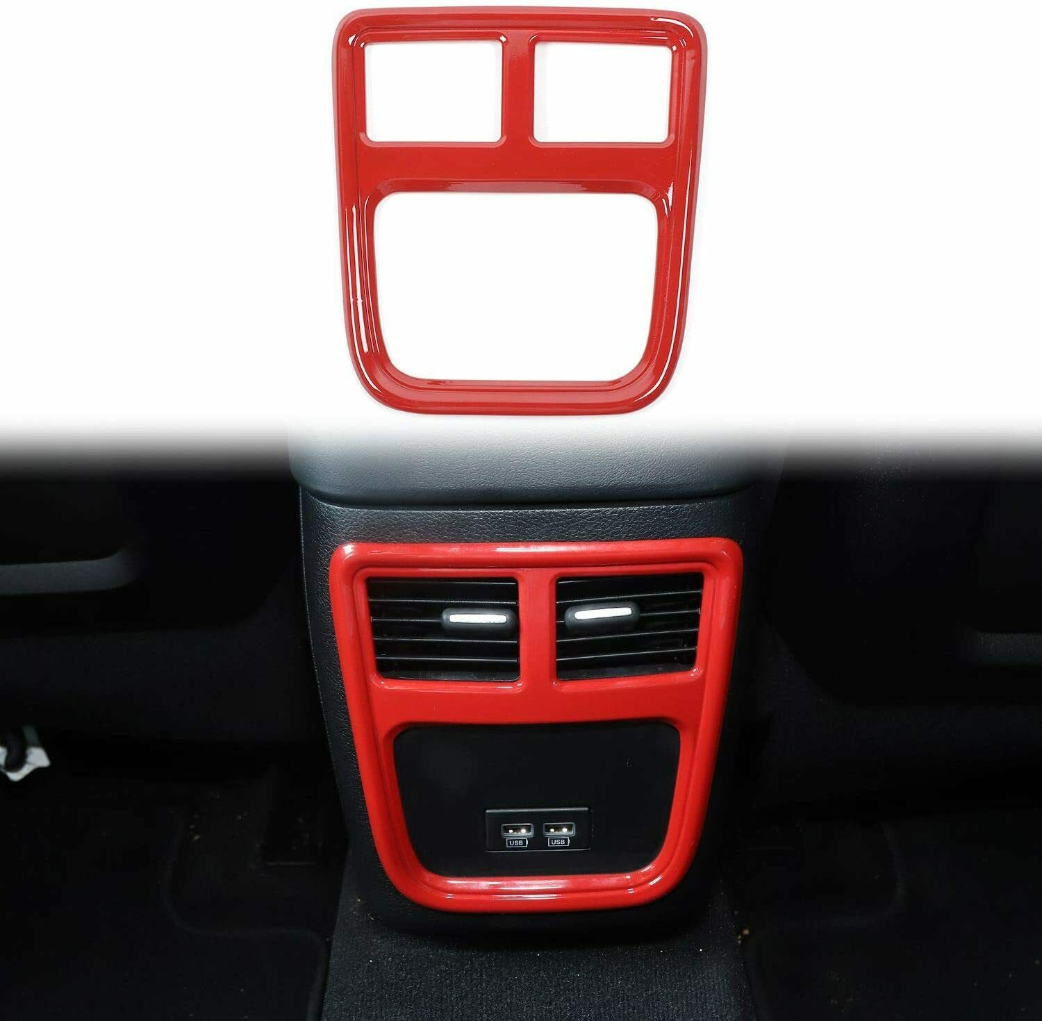 

Rear Armrest Air Conditioner Outlet Vent Trim For Dodge Charger 2011 UP Auto Interior Accessories Red