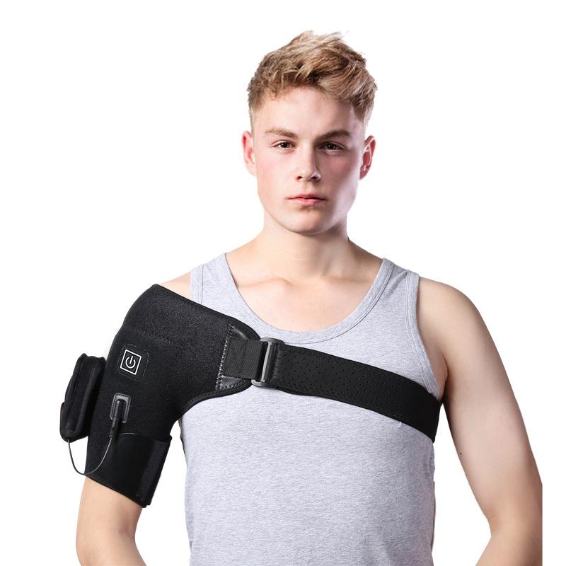 

Unisex Shoulder Brace Adjustable Three Temperature Modes Shoulder Bandage Outdoor Winter Protector Heated Wrap Strap, Black