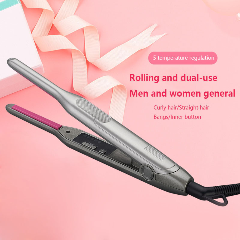 

Professional 2 in 1 Hair Straightener Curling Iron hair curler Flat Iron for Short Hair LED Straightener Ceramic Beard Rabe