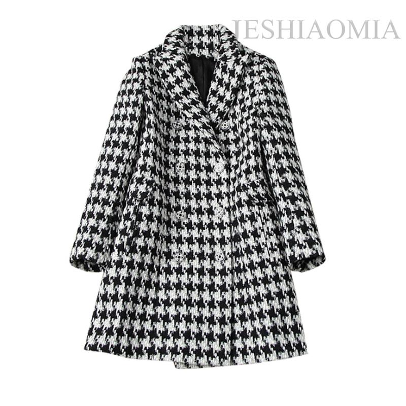 

2020 AUTUMN NOTCH COLLAR DOUBLE BREASTED COAT, As pic