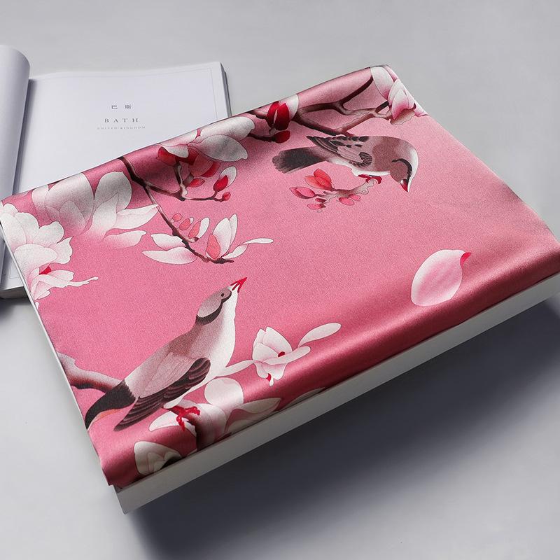 

100% Twill Silk Scarf For Women Fashion Printed Hijab Scarfs Female Long Shawls and Wraps 170*53cm Elegant Neck Scarves For Lady