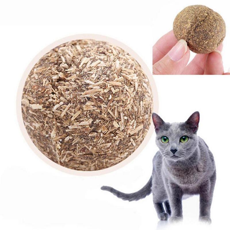 

Funny Natural Wild Mint Ball Cat Catnip Toy Pet Kitten Treats Flavor Edible Playing Teeth Cleaning Scraper Supply