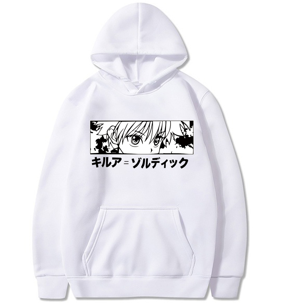

2020 Anime Hunter X Hunter Killua Eyes Leorio Kurapika Gon Hisoka Pullover Hoodie Streetswear Tops Y0104, Black