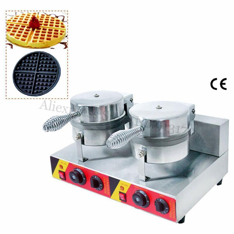 

Commercial Stainless Steel Waffle Machine Double Heads Nonstick Waffle Maker 220V/110V for Fast Chain Restaurants