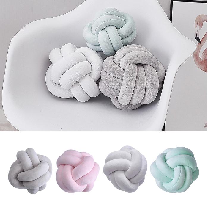 

Soft Plush Knot Cushion Sofa Throw Pillow for Living Room Green, White