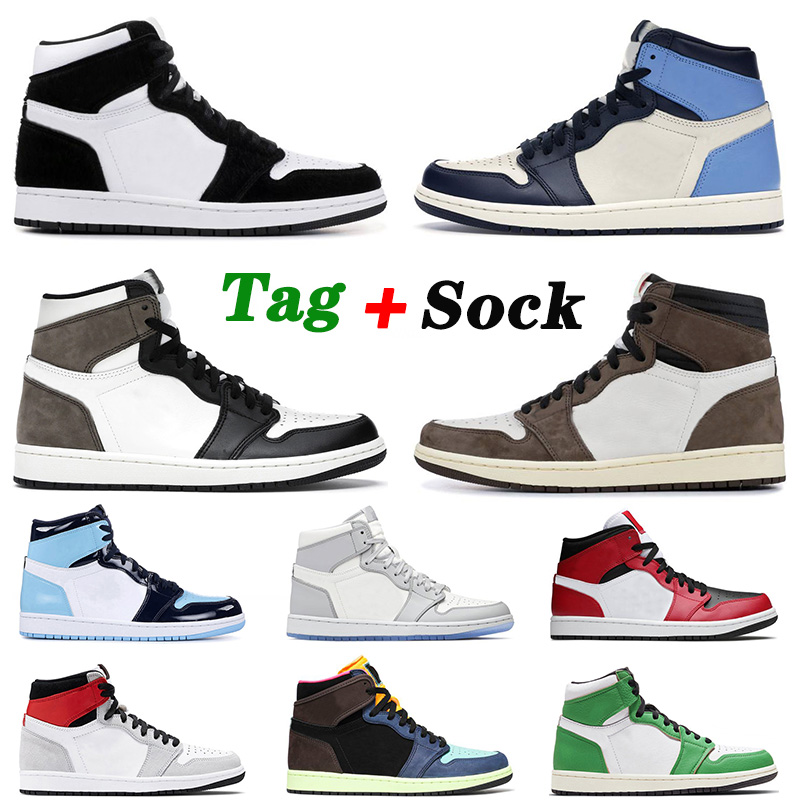 

Top Fashion Basketball Shoes TWIST Jumpman 1 1s High Obsidian UNC Dark Mocha Mens Womens Chicago Toe Trainers, D13 mid chicago toe 36-46
