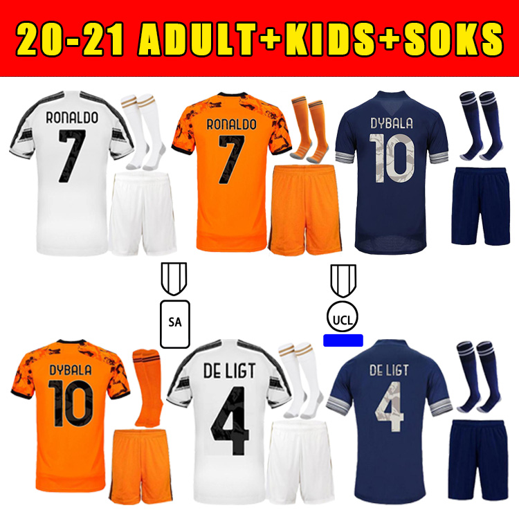 

2020 Soccer Jersey RONALDO DYBALA MORATA DE LIGT McKENNIE 20 21 Fans Version High-quality Adult Kids Kit+Socks Football Shirt, Home adult