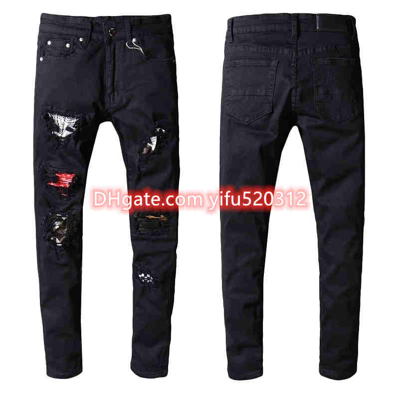 

21ss New Mens Stylist Jeans Distressed zipper Hole Jeans High Quality Casual Jeans Men Skinny Biker Pants Blue 28-38