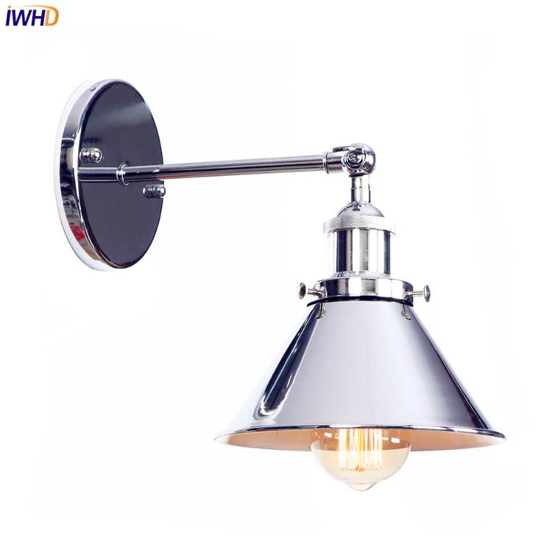 

IWHD Adjustable Silver Vintage Wall Lamp Beside Bathroom Mirror Loft Retro Wall Light Sconces Industrial Home Lighting Luminaire