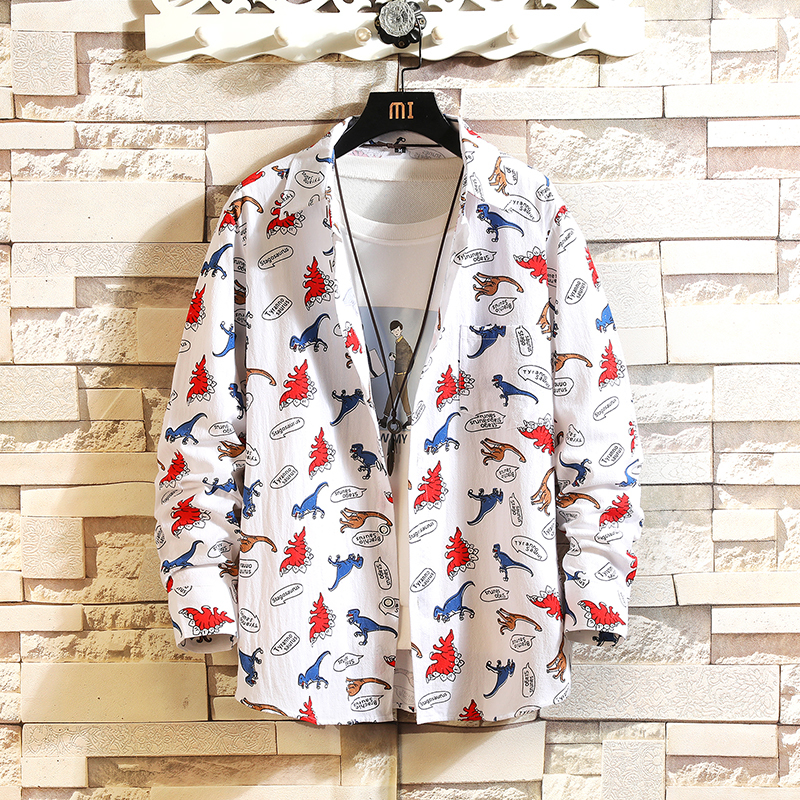 

2021 Brand Spring Autumn Long Sleeves New Print Korea Style Shirt for Men's Harajuku Clothing 8eqb, Cs007 1