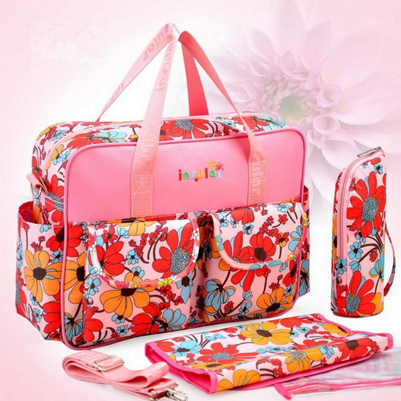 

Baby Diaper Bag with Changing Mat Large-capacity Travel Mummy Bag Stroller Nappy Waterproof Mother's Maternity Handbag1, Sunflowers