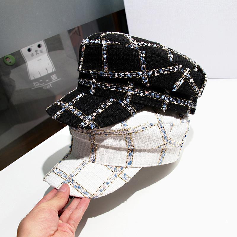 

Trend Winter Hats For Women French Style Wool Baker's Boy Cap New Cool Women Baseball Cap Black Visor Hat Gorras Casquette, White