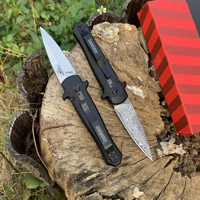 

Kershaw 7125 Launch 12 Mini folding knife Damascus blade Aluminum alloy handle outdoor camp hunting pocket fruit knives EDC tools