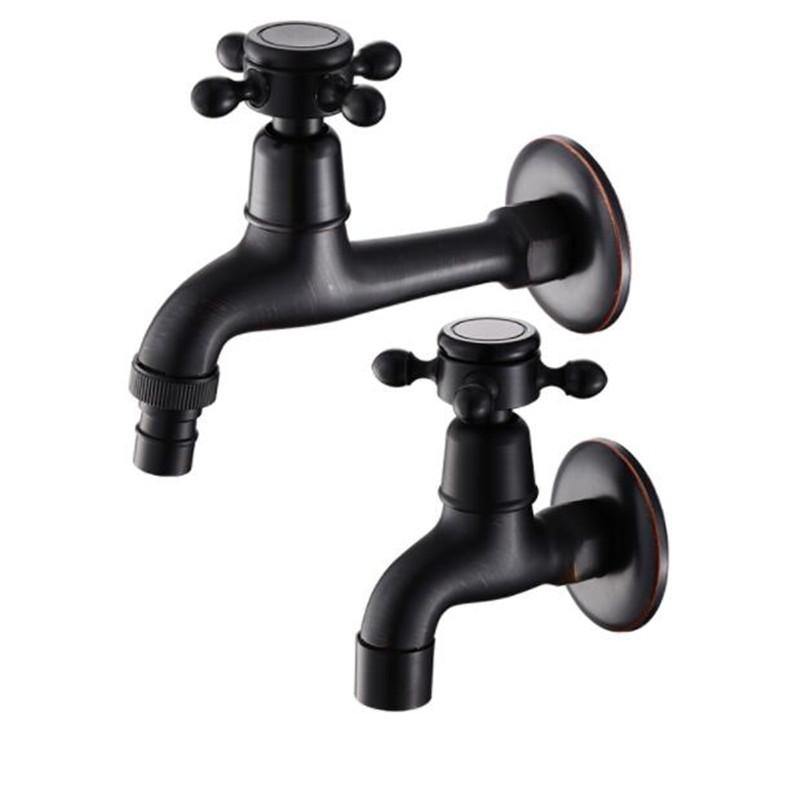 

Bathroom Sink Faucets Brass Antique Black Outside Tap, Washing Machine Faucet, Toilet Bibcocks,tap,Decorative Outdoor Garden Faucet
